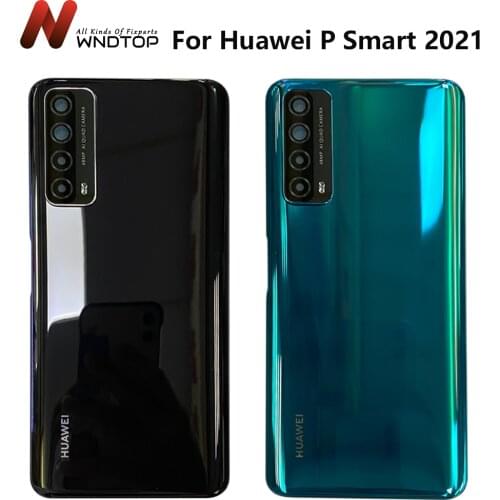 Original For Huawei P Smart 2021 Back Battery Cover With Glass Camera Lens For P Smart 2021 Housing Case
