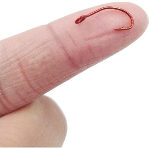 10pcs High Carbon Steel Fishing Red Single Hook For Lure Spoon Carp Sharp Hook Fishing Hook With Ring Fish Hooks Fishing Tackle