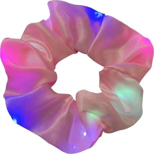 LED Luminous Hair Bands Scrunchies Women Girls Headwear Hair Rope Simple Wrist Band Rings Rubber Band Hair Accessories Halloween