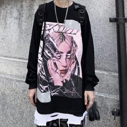 Hip-hop sweatshirt Korea Ulzzang women loose long sleeve streetwear tops Vintage punk gothic casual new Harajuku women clothing
