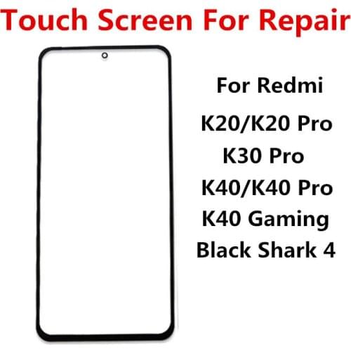 K20Pro Outer Screen For Xiaomi Redmi K20 Pro Front Touch Panel LCD Display Screen Out Glass Cover Lens Phone Repair Replace Part