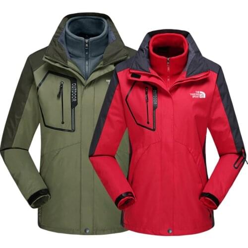 Waterproof Warm Two-in-one Jackets Camping Climbing Skiing Hiking Outdoor Couple Coat Quality Sports Windbreaker Winter Autumn