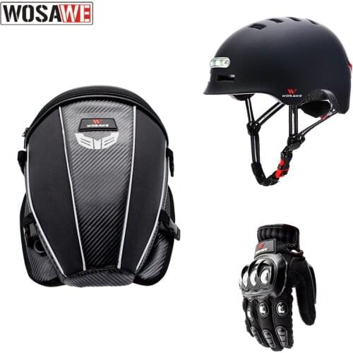 WOSAWE 3Pcs/set Bags + Glove + Helmet Off-road Motorcycle Bags Full Finger Gloves Motorbike Helmet Motocross Protective Suit