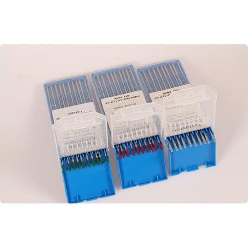 WT20 2% Red Tip/Gray Tip/ Green Tip 1/16x6"(1.6*150mm) Thorium Tungsten Electrode For Tig Welding Torch 10PCS