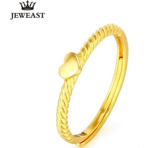 XXX24K Pure Gold Ring Real AU 999 Solid Gold Rings Good Simple Trendy Heart Upscale Classic Party Fine Jewelry Hot Sell New 2020