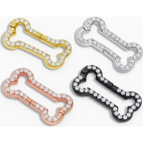 OCESRIO DIY Rainbow Supplies Fastener Bone Carabiner Screw Lock Clasp Zirconia Accessories For Handmade Pendant Jewelry cspa019