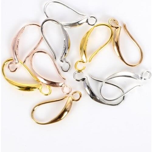 12pcs 17x8mm Metal Golden Silver French Earring Hooks Ear Clasps For Jewelry Making DIY Settings Ear Wires Findings Accessories