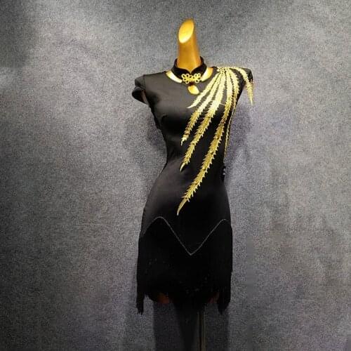 2020 New Sleeveless Bare Back and Lace Design Latin Dance Dress Dancing Performance Women Dress Ballroom Samba Tango W443