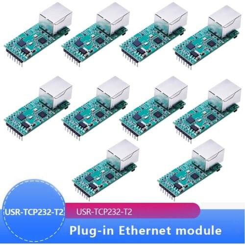 10PCS USR-TCP232-T2 Tiny Serial Ethernet Converter Module Serial UART TTL to Ethernet TCPIP Module Support DHCP and DNS