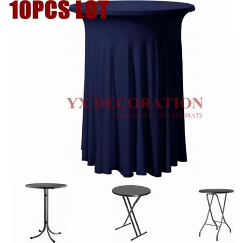 10pcs Ruffled Cocktail Spandex Table Cover Stretch Table Cloth For Banquet Event Wedding Decoration