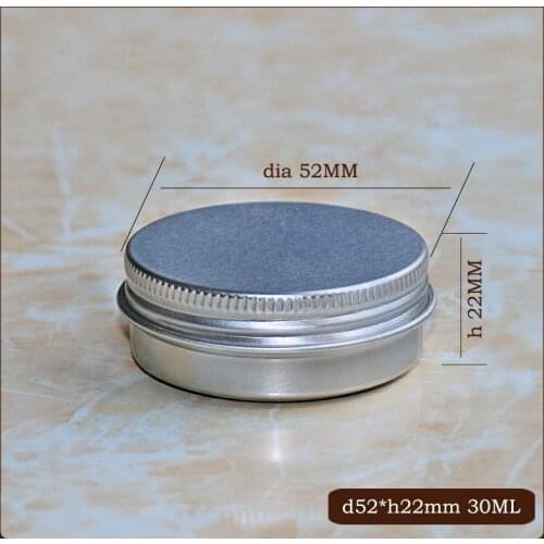 100pcs/lot 30g Aluminum Cosmetic Jar Screw Lid 30ml Eyes Lip Balm Mask Tin Ointment Hand Cream Box Refillable bottles Candle Can