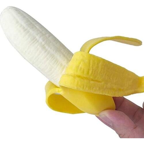 13cm Simulation Banana Soft Squeeze Toys Spoted Bananas Squishy Toys Mischief Squeeze Props Antistress Kids Toys Children Adult