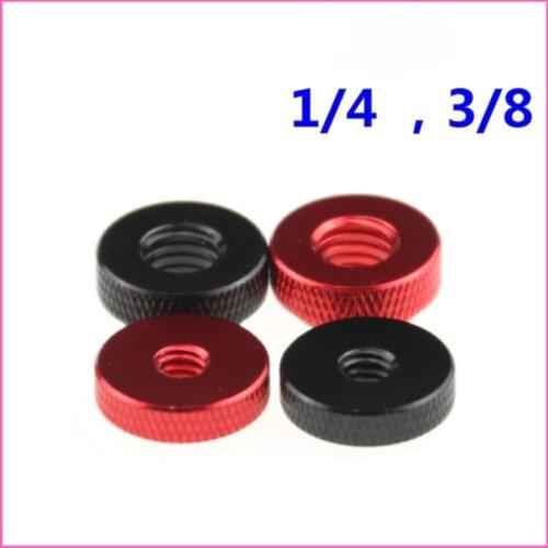 1/4 3/8 Multicolor Knurled Thumb Nut Hand Thread Nuts Aluminum alloy 2PCS