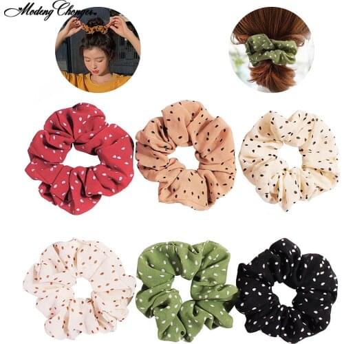New Fashion Chiffon Hair Scrunchies Floral Elastic Hair Ropes For Women Girls Sweet Ponytail Hairties Headwear Hair Accessories