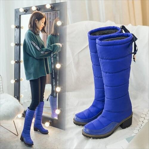 Women Platform Winter Shoes Comfort Waterproof Non-slip Lace up Ladies Snow Boots Thick Fur Bottines for girls Femmes Bottes