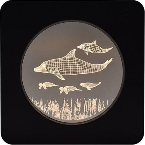 2021 Dynamic Dolphin Butterfly 3D Night Light Remote Control USB Charging Desk Lamp Atmosphere Christmas Gift Night Light LED