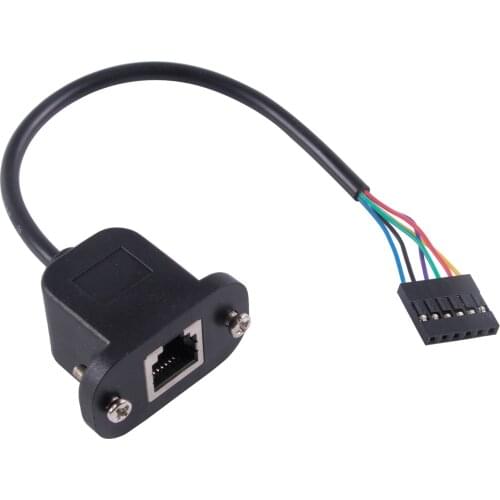 25CM RJ12 6P6C to 6P 0.1 Inch Terminal Block Panel Mount Cable