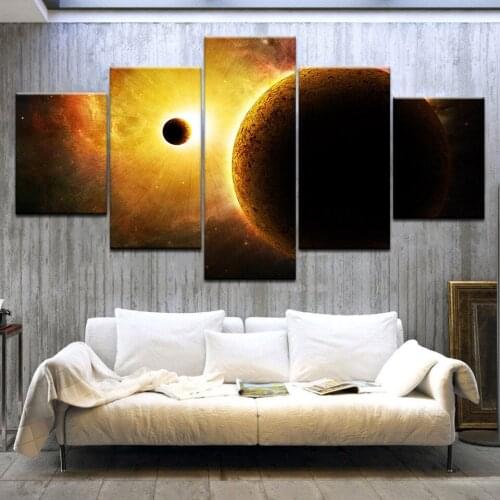 5 Panel/piece HD Print The Sun around earth wall posters Canvas Art Painting For home living room decoration