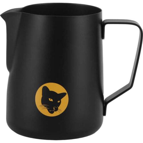 600ml Stainless Steel Coffee Mug Milk Frothing Pitcher Black Frothing Jug Pitcher Multi-Purpose Coffee Art Cup Stencil