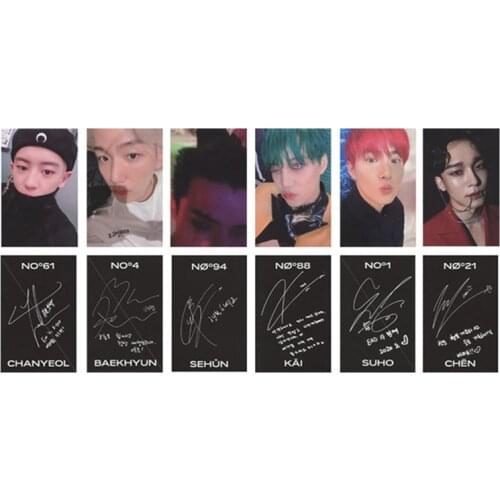 6Pcs/Set KPOP EXO Album OBSESSION Made Paper Card Photo Card Poster HD Photocard Fans Gift Collection