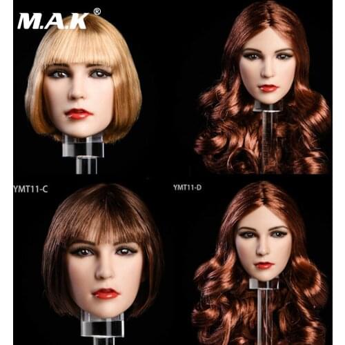 Free shipping YMT011 1/6 Scale Female Beauty Head Sculpt Carved Model Europe Girl Head Fit PH 12-inch Women Figure Toys