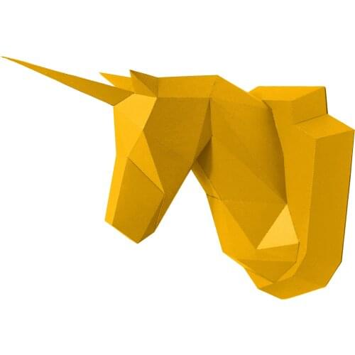 Paper Wall Hanging Statues Sculptures Unicorn Animal Model Home Decor DIY Craft