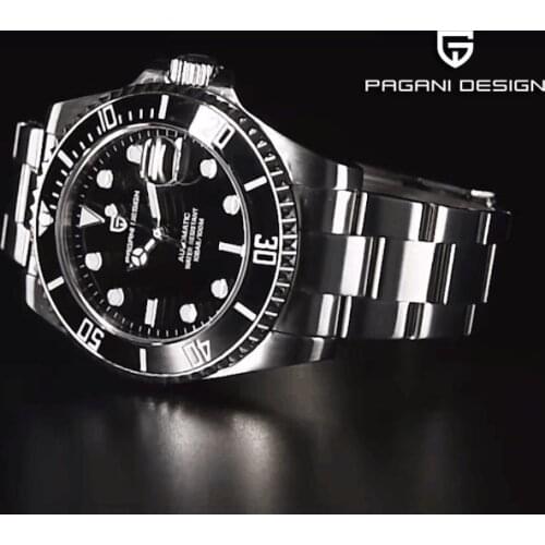 PAGANI DESIGN Mechanical Wristwatch Luxury Brand Men Watches Waterproof Business Watch Stainless Steel Automatic Black 43mm 1639