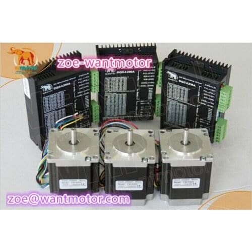 Cheap CNC! Wantai 3 Axis Nema23 Stepper Motors 57BYGH420 185oz+Driver DQ542MA 4.2A 50V 125Micro CNC Plastic Engraver 3D Printer