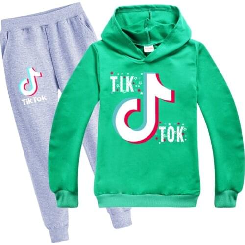 TIK TOK Spring New Game Hoodie Suit Cotton Kids Hoodie And Pant Two-piece Children Clothing Set 4-14 Years Girl Boys Clothes