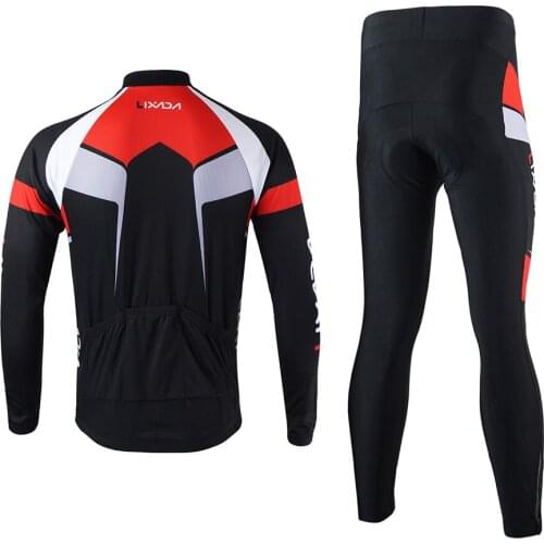 Lixada Spring Autumn Cycling Clothing Set Sportswear Suit Bicycle Bike Outdoor Long Sleeve Jersey + Pants Breathable Quick-dry