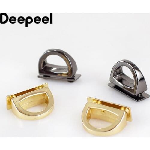 Deepeel 14mm Metal D Ring Side Clip Buckles Screw Handbag Chain Hang Buckle DIY Hardware Parts Strap Clasps Accessories BF021