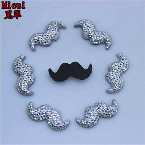 Micui 100pcs 7.5*16.6mm Beard shape flatback Resin Rhinestones crafts clothing Jewelry Accessories DIY decoration ZZ115A
