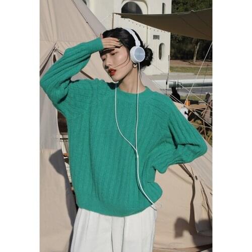 Fashion Knitted Sweater O Neck Solid Cardigan Jersey Mujer Pull Femme Autumn Winter Clothes Pullover Sweaters