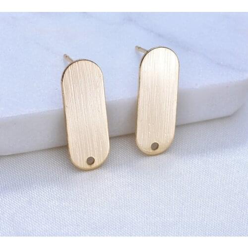 6pcs Gold Rectangle Earring Making Earrings Charm Ear Pins Connector