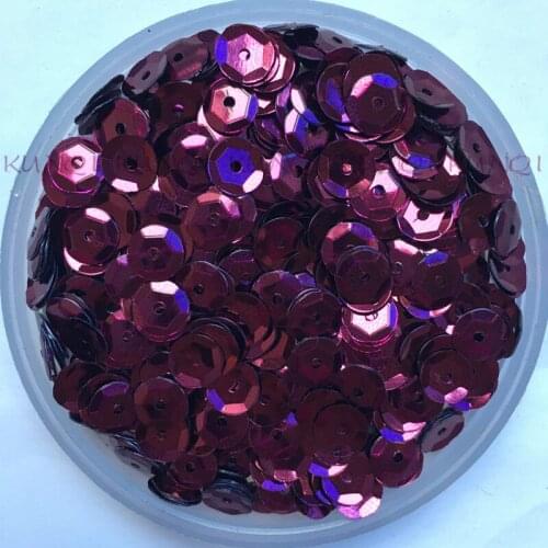 New 6mm Cup Round Claret Wine Red Loose Sequins Paillette Sewing Wedding Craft,Women Kids DIY Garment Accessory SCZ161