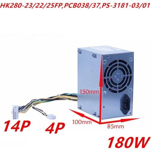 New PSU For Lenovo M6300 75 A6800t 5050 M2610N T4900 TS140 14Pin Power Supply HK280-23FP/22FP/25FP PCB038 PCB037 PS-3181-03/01