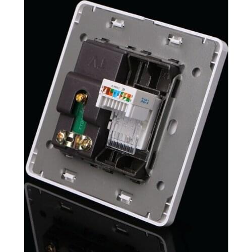 RJ45 Network Adapter+TV Antenna Coaxial Wall Mount Output Faceplate Panel Socket