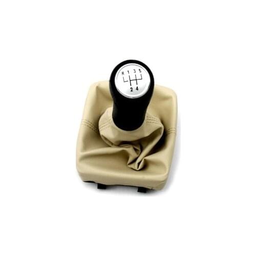 Sport Gear Shift Knob & Beige Boot (5 speed) For VW Volkswagen Polo 9N / 9N3