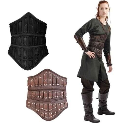 Medieval Viking Pirate Costume Middle Ages Vintage Wide Belt Men Women Elf Knight Armor For Adult Cosplay Accessory Fancy Props