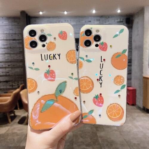 Sumkeymi Cute Fruit Flowers Blu-ray Soft Silicone Cover Phone Case For iphone 11 12 Case For iphone 8 7 Plus mini Pro Max XS XR