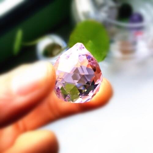 Top Quality 24pcs 20mm Pink Faceted Artificial Crystal Glass Balls Chandelier Parts Lighting Balls Christmas Tree Decoration