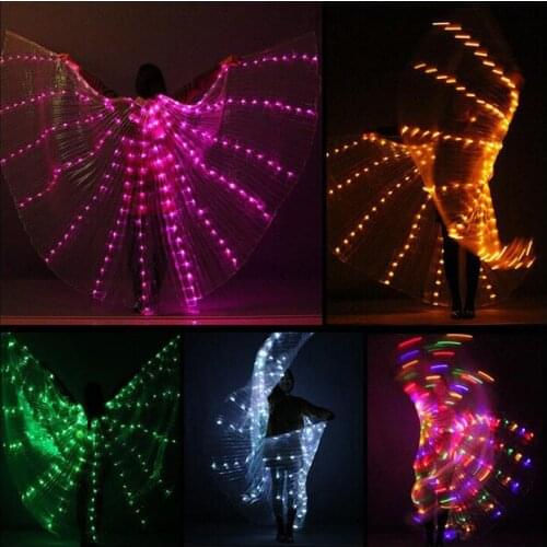 Women belly dance lamp props open 360 degrees LED Shining wings girls wings angle of opening dancer props wings stick