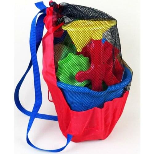 1PC Toy Storage Mesh Bag For Kids Beach Sand Toys Water Fun Sports Bathroom Clothes Towels Backpacks Gift