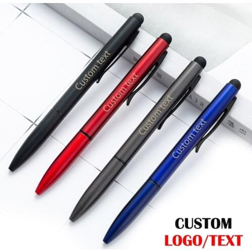 1PC Multifunction Metal Touch Pen Custom Logo Ballpoint Pen Stationery Wholesale School Supplies Lettering Engraved Name