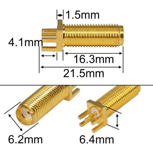 10pcs SMA Female RF Adapter PCB Jack Edge Mount PC Board Receptacle Plug Long-type