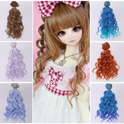 15*100cm doll tresses Screw Curly Hair Extensions for All Dolls DIY Hair Wigs Heat Resistant Fiber Hair Wefts Accessories toys