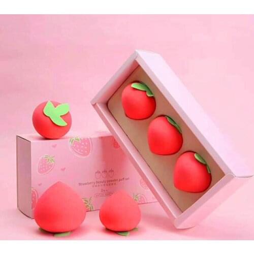 3pcs/set New Fruit Shape Makeup Sponge puff Soft Blender Water Tear Drop Fondation Powder Cream Concealer Cosmetic Sponge Puff