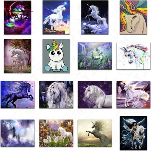 5D Diamond Painting Anime Unicorn Abstract Animal Diamond Embroidery Parent-Child Handmade Toy Mosaic Cross Stitch Home Decor
