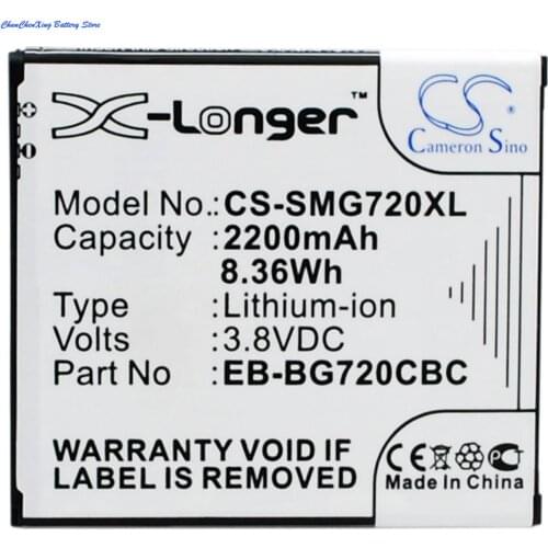 Cameron Sino 2200mAh Battery EB-BG720CBC,EB-BG720CBK for Samsung Galaxy Grand 3,Grand Max,G7200,G7202,G7202D,G720AX,G720N0