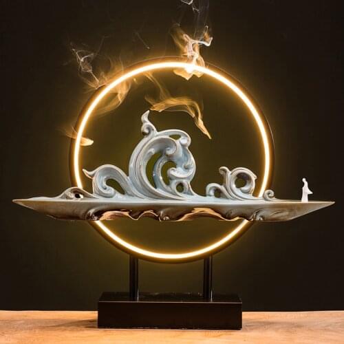 Arabic Style Holder Incense Burner Holder Ceramic Waterfall Electric Incense Burner Tower Quemador Incienso Candle Holders